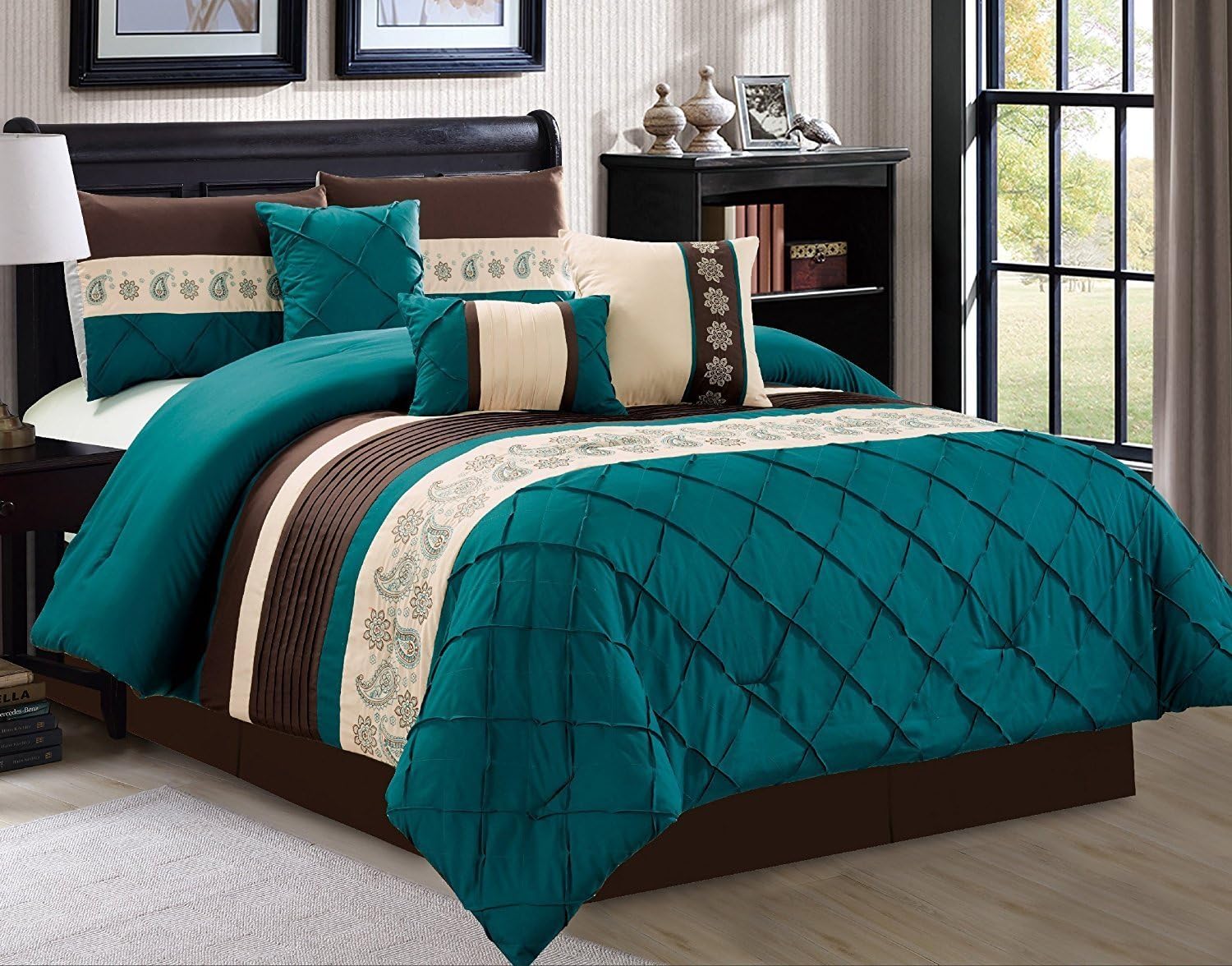 Dovedote Oversize Luxury Embroidery Comforter Set Bed in