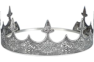 MARFESTIVA King Crown for Men Prince Royal Crown King Costume Halloween Birthday Gift Medieval Party Wedding Prom Tiara