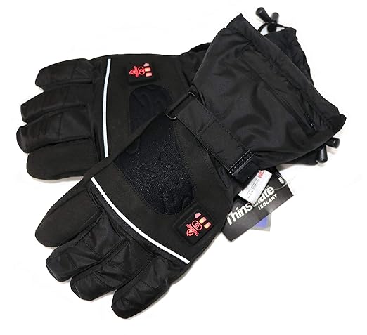 Thermrup Beheizbare Handschuhe mit 4 Stufen Temperaturregler, wasserabweichend atmungsaktive mit Thinsulate 3M, Akkubetrieb