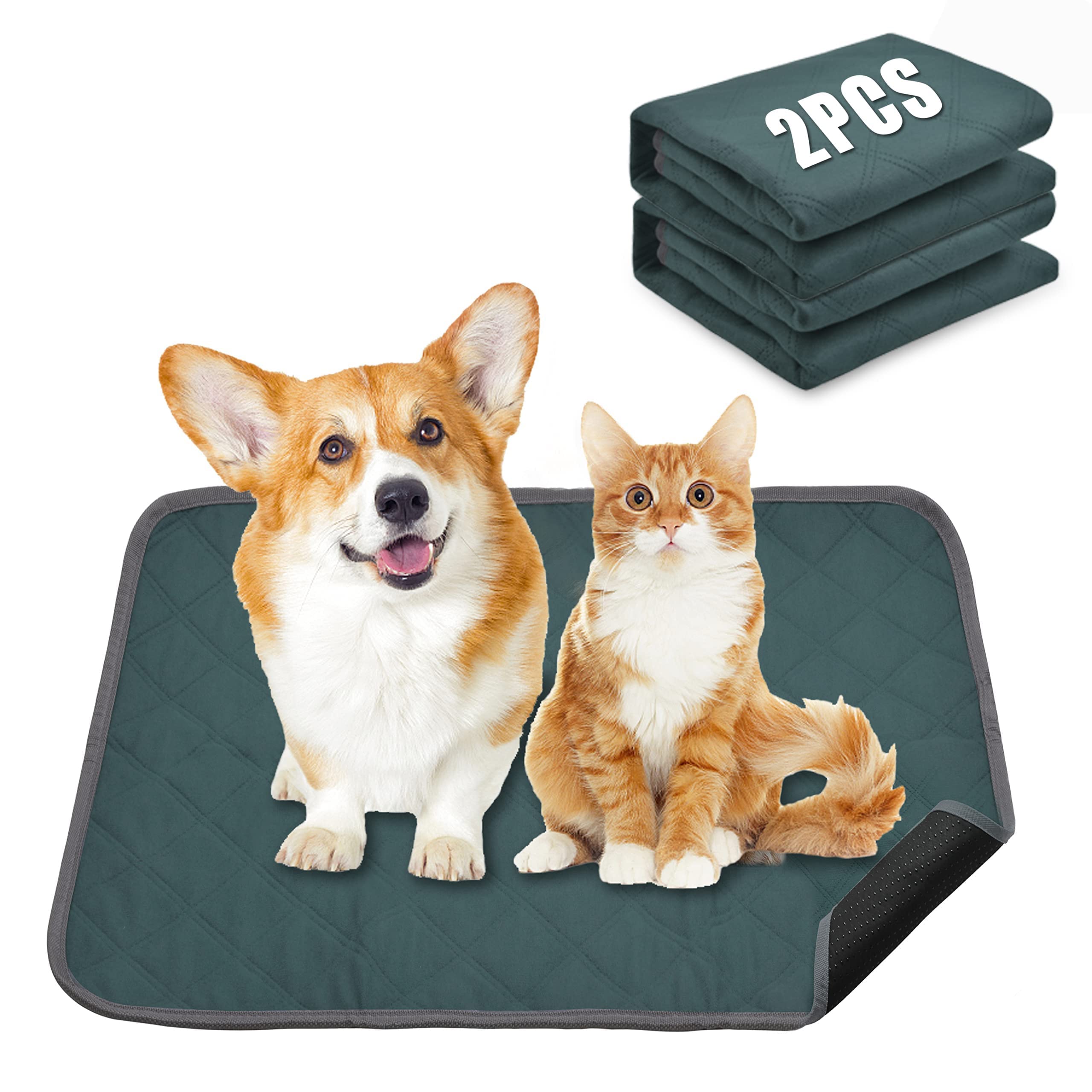 Reusable Dog Training Pads Washable Pee Pads Super Absorbency Pet Incontinence Pads Waterproof Dog Pee Mats 4 Sizes Suitable for Dogs, Cats, Guinea Pig and Rabbit Indoor Outdoor Car Travel
