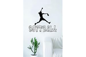 BOOP DECALS Softball Pitcher Quote Decal Sticker Vinyl Wall Room Decor Decoration Art Family Home Sports Girls Teen Baseball