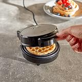 VonShef Mini Waffle Maker 600W 12.5cm Non-Stick Plates Black view 7