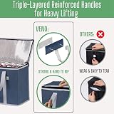 VENO 3 Pack Cooler Bags Insulated Grocery Bags Foldable Upright Dark Blue view 6
