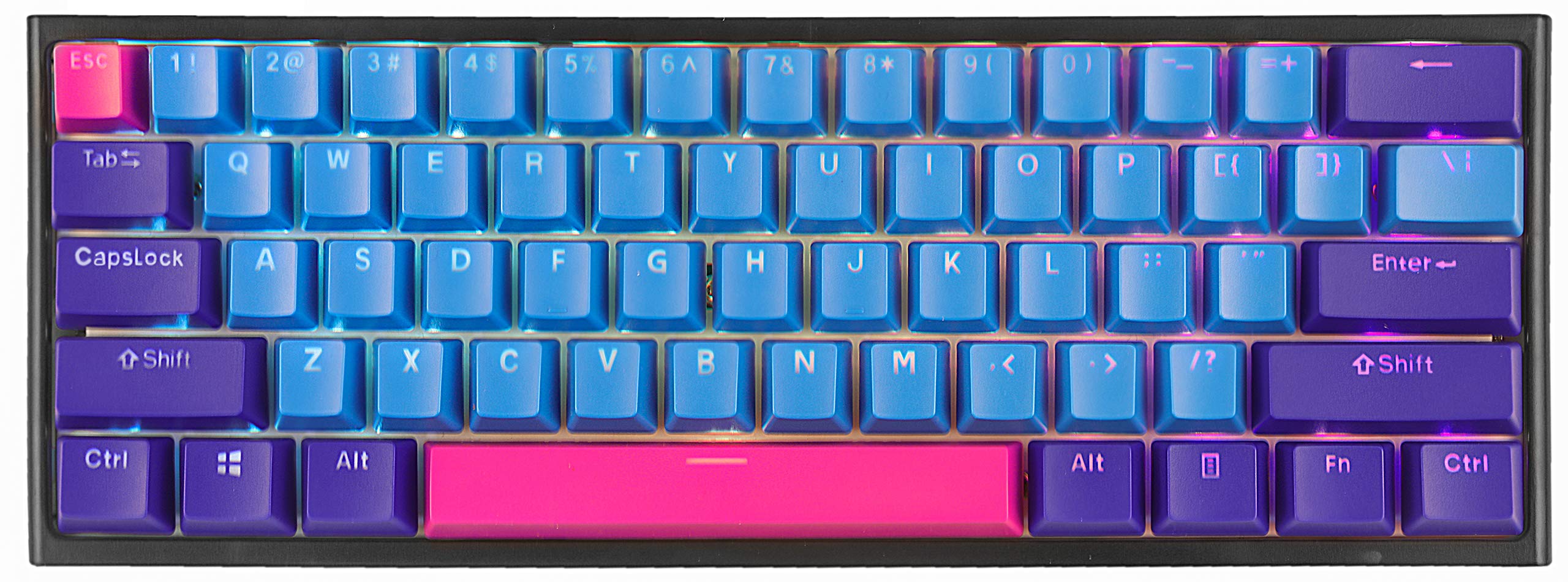 61 Mini Mechanical Keyboard,BOYI Mini RGB PBT Keycap Cherry MX Switch 60% Compact RGB Mechanical Gaming Keyboard (Cherry MX Silent Red Switch, Deep Blue+Purple)