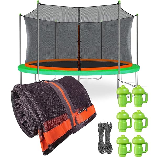 14FT TRAMPOLINE NET REPLACEMENT WITH 6 CAPS, TRAMPOLINE...