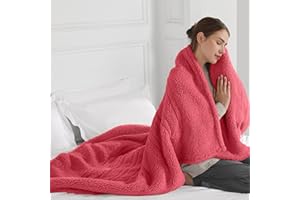 ESTINGO Heated Blanket Throw, Electric Blanket Sherpa with 4 Hours Auto Off & 5 Heating Levels, Washable Electric Heated Blanket with ETL Certified for Bedding, Ideal Gift, 50"x60", Rose Pink
