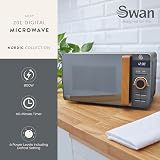 Swan 20L Nordic Digital LED Microwave 800W Slate Grey 6 Power Levels view 2