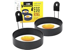 FUNUTTERS Egg Rings, 3.5'', Nonstick, Professional and Large, Stainless Steel Egg Rings For Frying Eggs and Egg Mcmuffins, Egg Mold For Breakfast, Mini Pancakes, and Fried Eggs