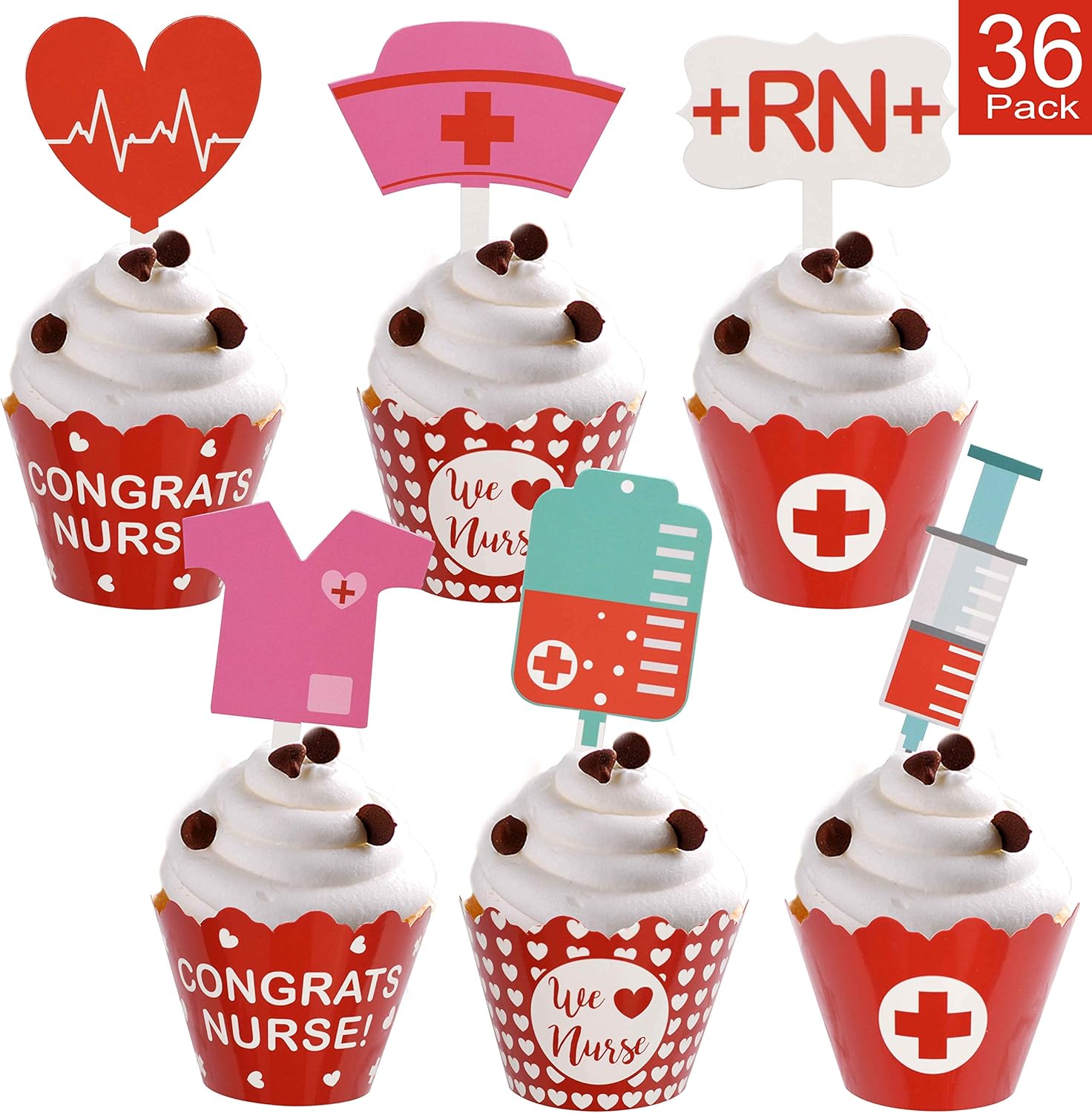 Nurse Graduation Cupcake Wrappers And Toppers Adorable D