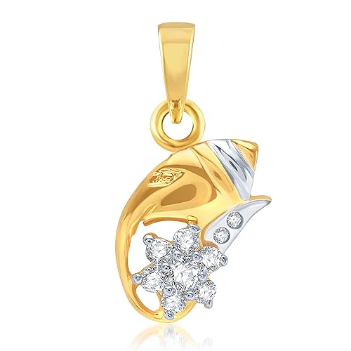 VK Jewels BHIMAYA Gold and Rhodium Plated Alloy God Pendant for Men & Women made with Cubic Zirconia - PS1027G [VKP1027G]