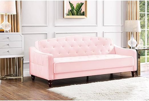 Amazon Com Elegant Vintage Tufted Sofa Sleeper With Fancy Velour