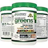 ecostream Naturals Vital First Daily Greens Superfood Powder 50 Whole Super Foods with Spirulina, Chlorella, Flax Seed, Fiber and Enzymes with Organic Greens - 30 Servings