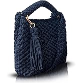 Handmade Crochet Shoulder Bag for Women – Boho Knit Crossbody Purse with Tassel, Lightweight Woven Handbag, Stylish Casual Satchel for Everyday & Travel