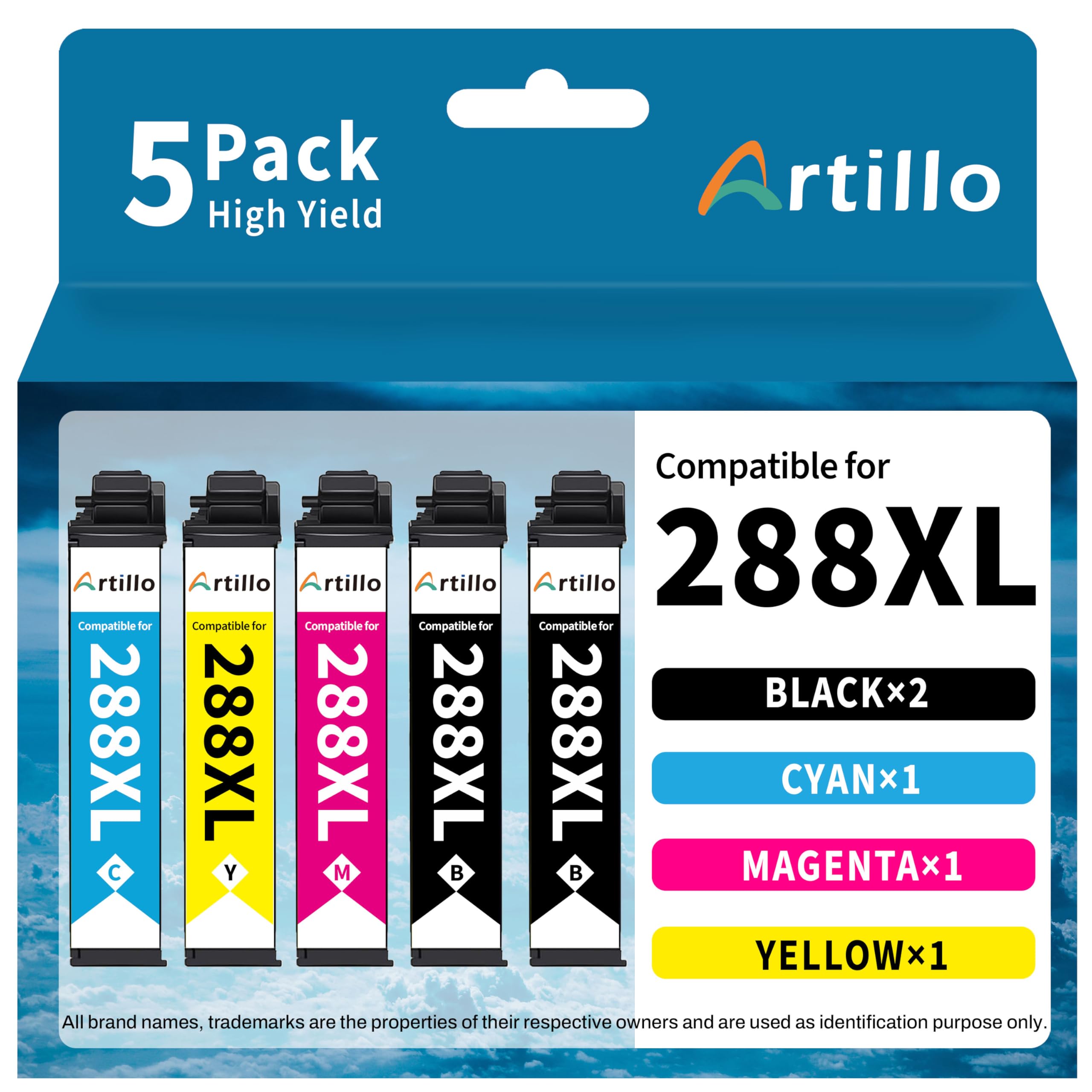 Photo 1 of Remanufactured Ink Cartridge Replacement for Epson 288 XL 288XL T288XL Ink Cartridges Combo Pack for Epson Expression XP-440 XP-330 XP-340 XP-430 XP-434 Printer (Black Cyan Yellow Magenta, 5 Pack)