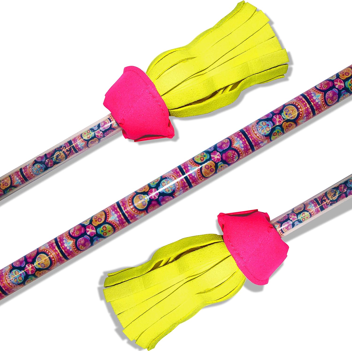 Flower Stick Set - Art-Deco (5 Designs) + Silicone Matching Wooden Hand Sticks! Pro Flower Sticks for Kids & Adults! (Sugar Skulls) - Image 4