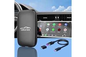 ROCKETEK Wireless Carplay and Android Auto Adapter, Wireless Carplay Adapter for iPhone & Android Phone-Support Netflix YouTube TF Card-5GHz WiFi CarPlay Ai Box Plug & Play for Car in-Dash
