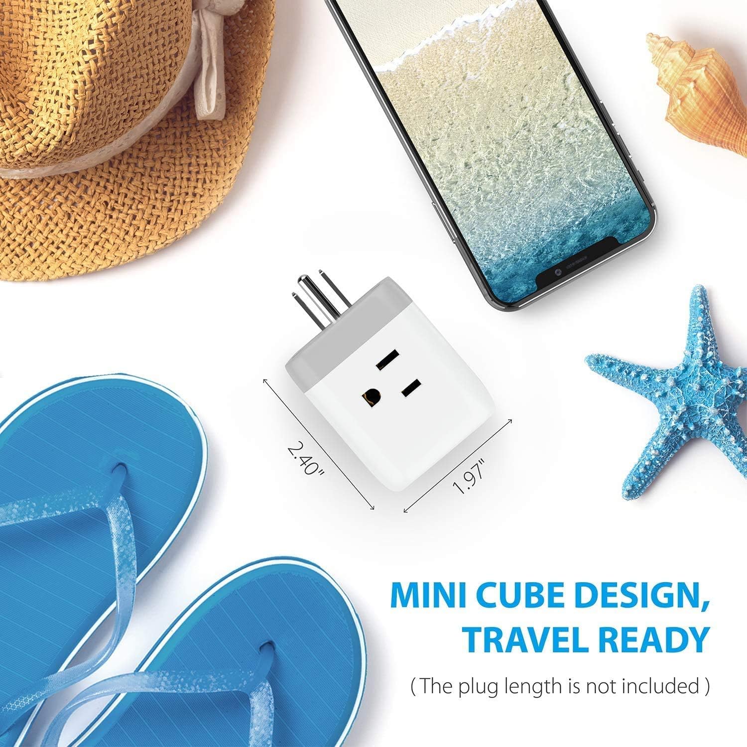 Multi Plug Outlet Extender Box, ETL Listed, TROND Electrical Outlet Expander Splitter with 2 USB Ports, Multiple Outlet Wall Plug 3 Prong Adapter, Power Strip Cube for Bathroom Kitchen Cruise: Electronics