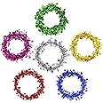 Shappy Assort Color Small Star Christmas Metallic Garland Wired Garland, Many Color 6 Rolls, 7.5 Meters Each Roll(Multicolor)