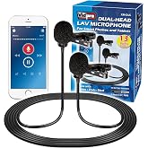 VidPro XM-DLS Dual-Head Interview Lavalier Microphone for Smartphones &amp; Tablets