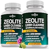 NEW AGE Liver Cleanse & Repair - Gut Health, and Energy - Zeolite for Adults with Noni, Glutathione, NAC, Chlorella, Spirulina, ALA, Cilantro, Milk Thistle & Shilajit - 180 Count