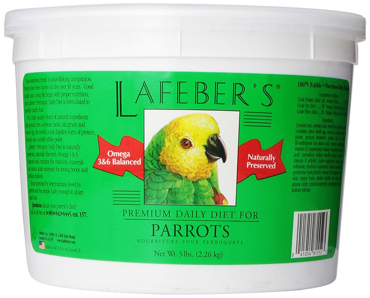 LAFEBER'S Premium Daily Diet Pellets Pet Bird Food, Made with NonGMO