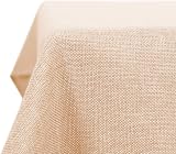 Deconovo Modern Linen Effect Tablecloth 140 x 240 cm Light Yellow