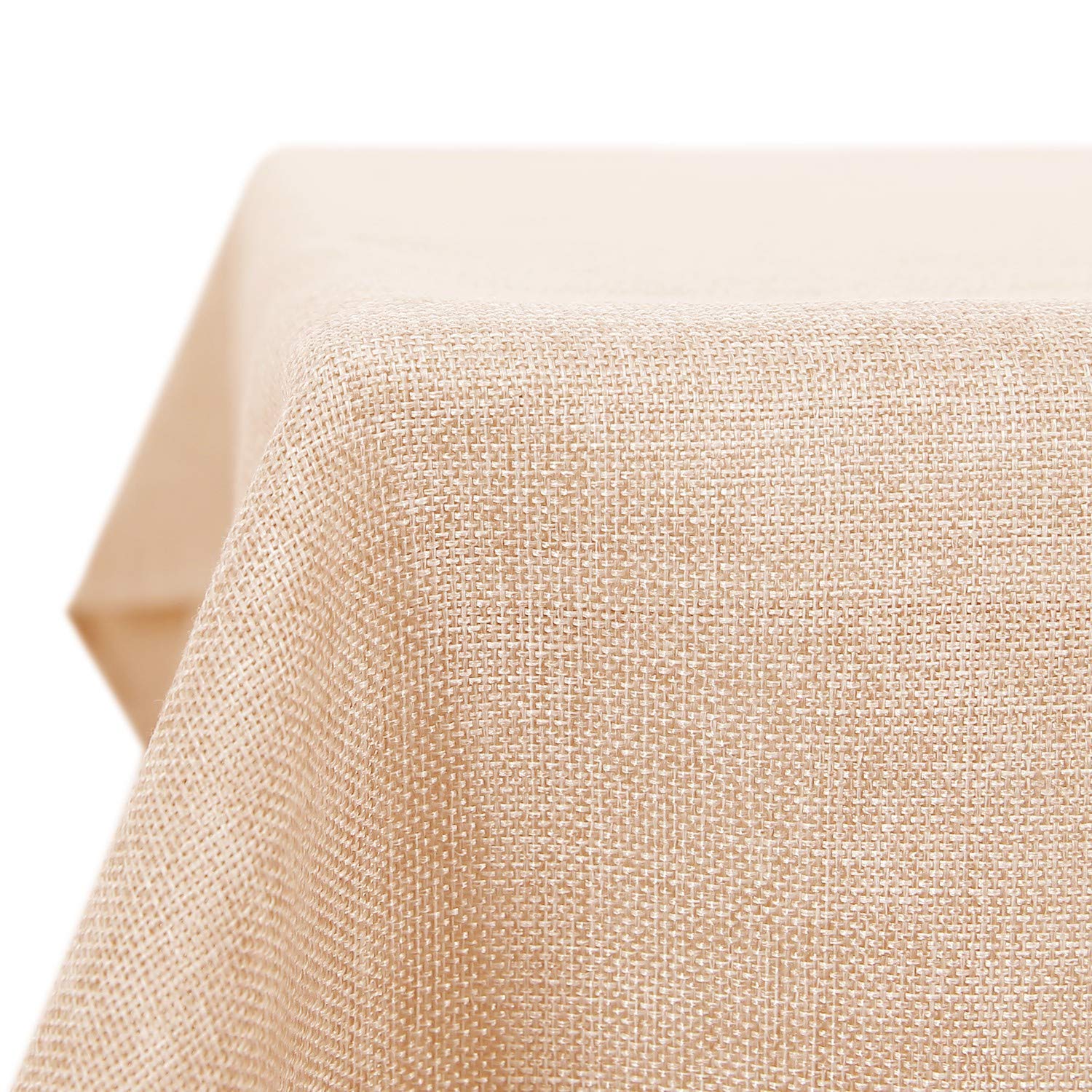 Deconovo - Waterproof Linen Effect Rectangular Tablecloth for Dining Room Table - 150 x 300 cm - Light Yellow
