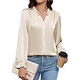 Blooming Jelly Womens Silk Button Down Shirts Dressy Business Casual Blouses Long Sleeve Fall Outifis 2025 Trendy