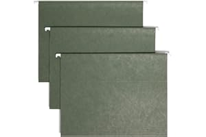 Smead Hanging File Folder with Tab, 1/3-Cut Adjustable Tab, Letter Size, Standard Green, 25 per Box (64035)