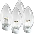 612 Vermont Plastic Shatterproof Ultra-Bright LED Window Candle Replacement Bulbs (VT-9222-4R-W, Pack of 4)