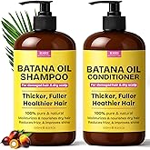 Batana Oil Shampoo and Conditioner Set | Raw Organic Batana Oil for Hair Growth | Clarifying & Thickening Treatment for Thinning Hair | Shampoo and Conditioner for Men & Women