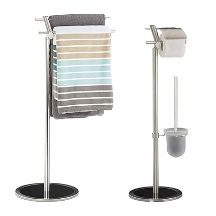 Badezimmer Set Wimedo Toilettenpapierhalter Wc Garnitur Handtuchhalter 2 Tlg