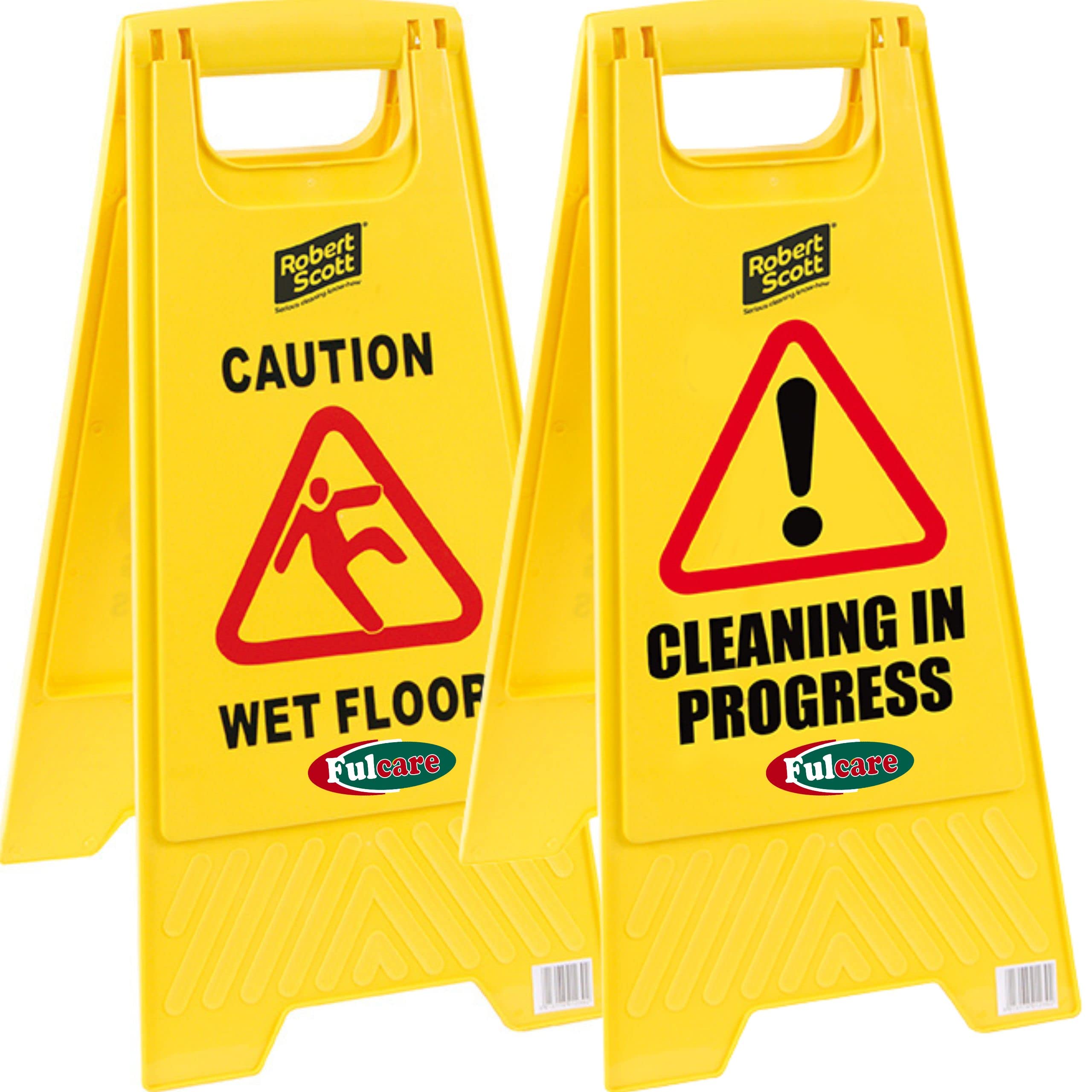 Wet Floor Sign Safety Maintenance Caution Wet Floor/Cleaning in Progress A Frames (Pack of 2)