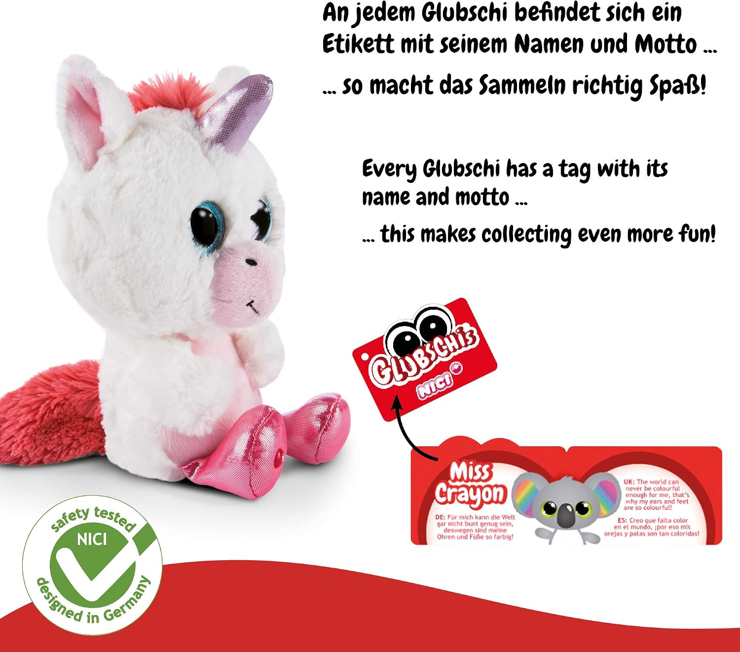 NICI GLUBSCHIS Cuddly toy Unicorn Milky-Fee 15cm, White/Pink, 15 cm - Image 5