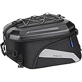 MOSISO Motorcycle Tail Bag Convertible Motorcycle Backpack Helmet Bags with Expandable Capacity 25L-35L, Motorbike Rear Seat Storage Luggage Tool Gear Carry Bag with Handle & Reflective Strips, Black