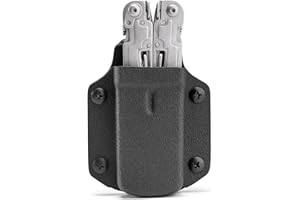 TACTICAL GEEK TX3 Multi-Tool Sheath, Adjustable Thickness Multi-Tool Holster with Back Clip for Belt (Black)