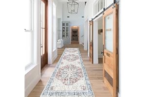 HY HAO YUN LAI Non Slip, Washable Hallway Runner,Long Ultra Soft Kitchen,Non Shedding Accent Farmhouse Rugs (Red, 2 X 10)