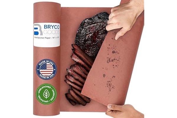 Pink Butcher Paper Roll - 18 Inch x 175 Feet (2100 Inch) - Food Grade Peach Wrapping Paper for Smoking Meat of all Varieties - Made in USA