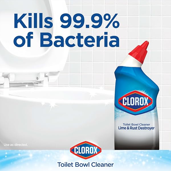 CLOROX TOILET BOWL CLEANER LIME & RUST DESTROYER, AUTOMATIC TOILET BOWL CLEANER, HEALTHCARE CLEANING AND INDUSTRIAL CLEANING, 24 OUNCES (PACK OF 1)