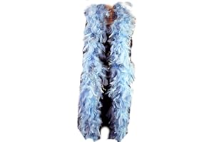 FLYDREAMFEATHERS 60 Gram, 2 yards Long Chandelle Feather Boa Great for Party, Wedding, Halloween Costume, Christmas Tree, Decoration