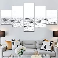 SIGNWIN 5 Panel Canvas Wall Art Colorful Fish Group Marine Life Multicolor Nautical Photography Realism Ultra for Home Decorations Ready to Hang - 60