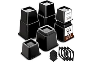 Utopia Bedding Adjustable Bed Furniture Risers - Elevation in Heights 3, 5 or 8 Inch Heavy Duty Risers for Beds - Supports up