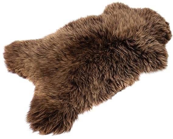 BRAUN SCHAFFELL Lammfell - NATURFELL SHEEPSKIN (Braun 110-120 cm)