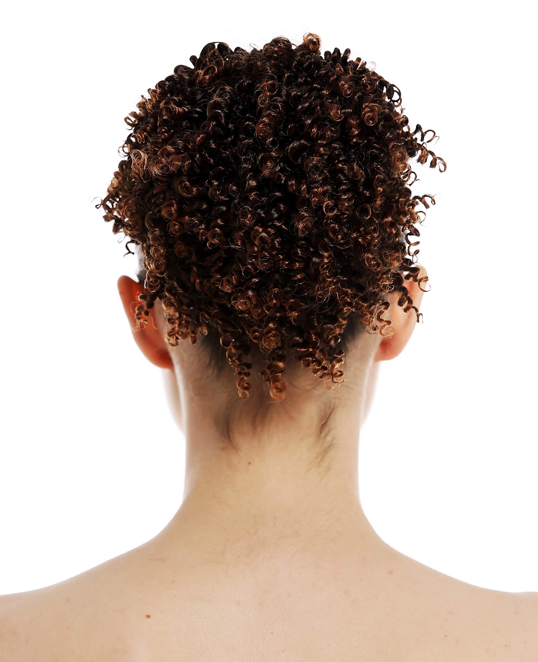 WIG ME UP - JL-0123-4T30 Hairpiece open hairbun hair rose nest bun extension volume curly chestnut brown mix