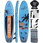 UPWELL 10'6"/11'/11'6" Inflatable Paddle Board, Stand Up Paddlboard for Youth & Adults, Stable Design, Premium SUP Accessories, Backpack, Leash, Hand Pump, Fins