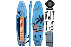 UPWELL 10'6"/11'/11'6" Inflatable Paddle Board, Stand Up Paddlboard for Youth & Adults, Stable Design, Premium SUP Accessories, Backpack, Leash, Hand Pump, Fins