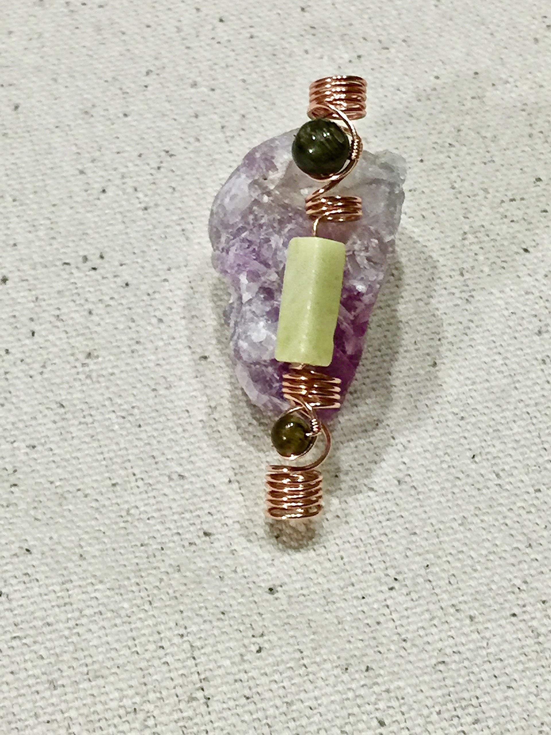 Luck Love & Prosperity Loc Jewelry, Dreadlocks, Dread Beads, Crystals, Healing, Hair Jewelry, Hair Pins, Hair Clips, Hair, Locs, Wire Wrapped, Viking Beads