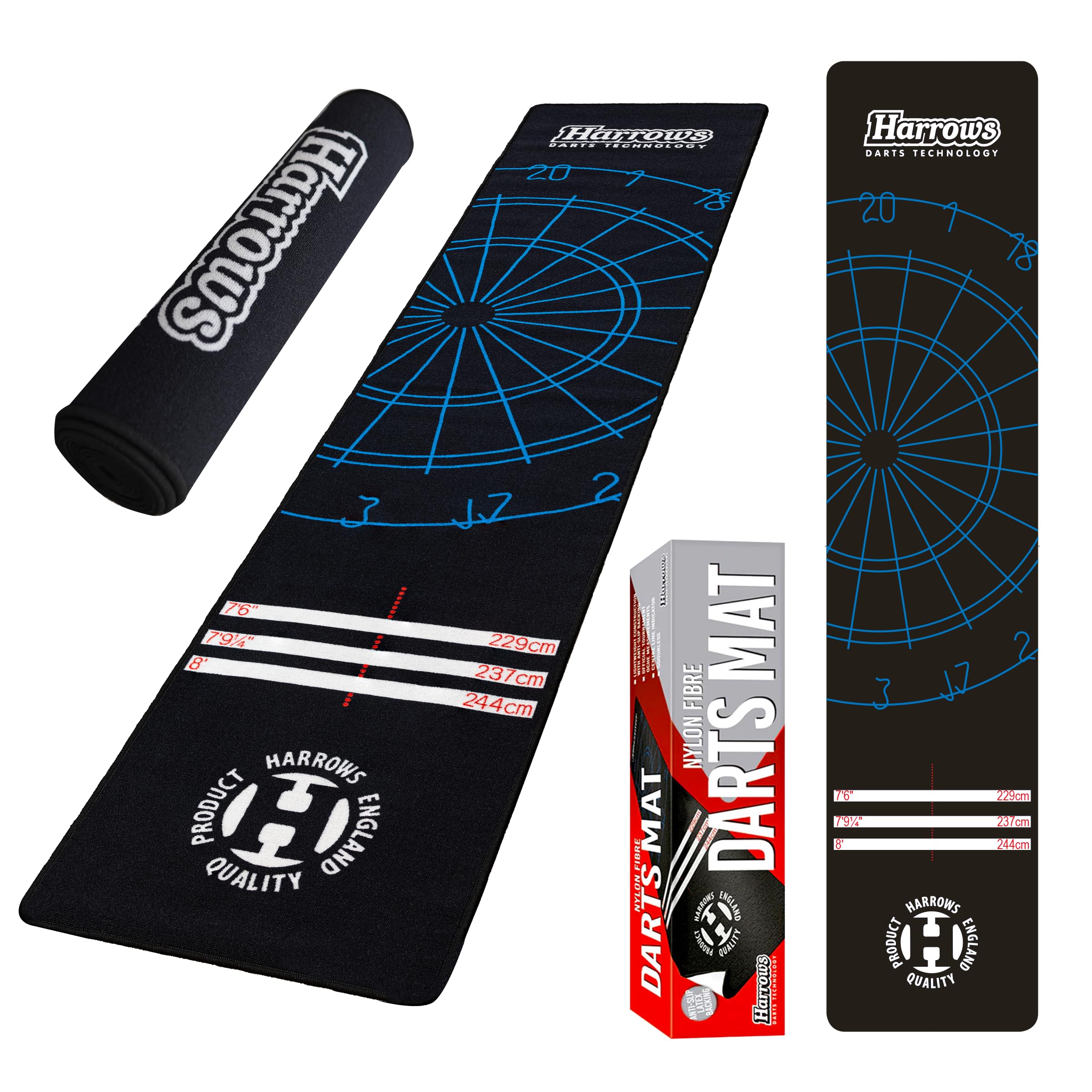 Harrows Darts Mat with Oche 275cm x 65cm I Floor Protection I Non Slip I Professional Darts Mat Rubber Backing