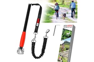 NEWURBAN Hands Free Dog Bike Leash - Black and Red Handle - Dog Bike Attachment - Easy Installation and Removal - Lead for Exerciser, Training, Jogging, Cycling, Bicycle-Cruises and Outdoor - Safe with Pets