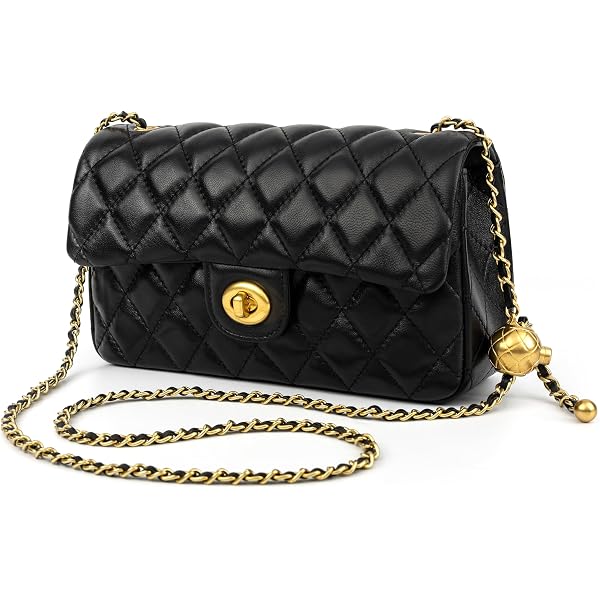 FOXLOVER Women's Mini Quilted Chain Crossbody Bags Purses Shoulder